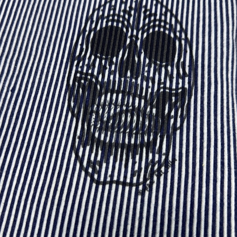 Pussers Striped Vintage Polo Shirt Mens Size Large Skull Goth Y2K Oversize - Picture 3 of 9